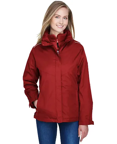 78205 Core 365 Ladies' Region 3-in-1 Jacket with F CLASSIC RED front view