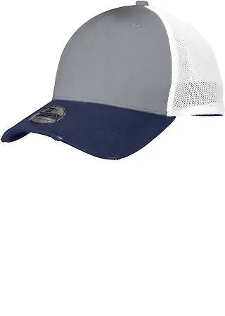 NE1080 New Era® Vintage Mesh Cap in Dp nvy/grey/wh front view