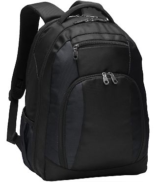 BG205 Port Authority® Commuter Backpack in Black front view