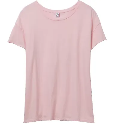 Alternative Apparel 04861C1 Ladies Distressed T-Sh FADED PINK PGMNT front view