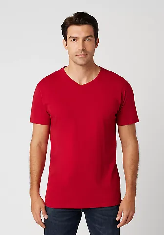 MC1047 Cotton Heritage Men's Chicago Cotton V-Neck in Red front view