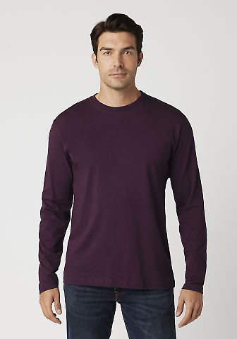 MC1144 Cotton Heritage Men's Indy Long Sleeve Tee in Wine front view