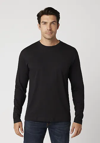 MC1144 Cotton Heritage Men's Indy Long Sleeve Tee Black front view