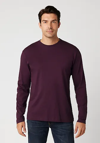 MC1144 Cotton Heritage Men's Indy Long Sleeve Tee Wine front view