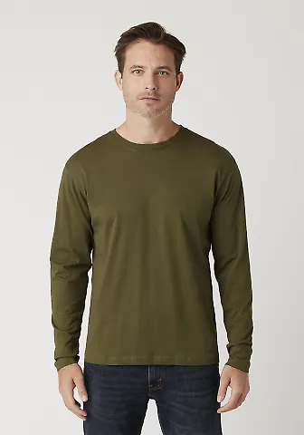 MC1144 Cotton Heritage Men's Indy Long Sleeve Tee Military Green front view