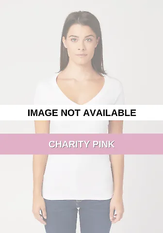 LC1125 Cotton Heritage Juniors V-Neck Tee Charity Pink front view