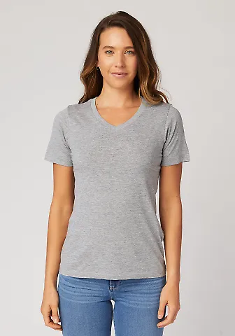 HC1125 Cotton Heritage Womens V-Neck Tee Athletic Heather front view