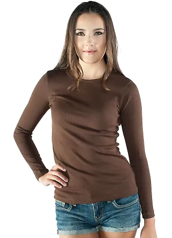 L1905 Cotton Heritage Junior's Thermal Crew Neck Tee Catalog front view