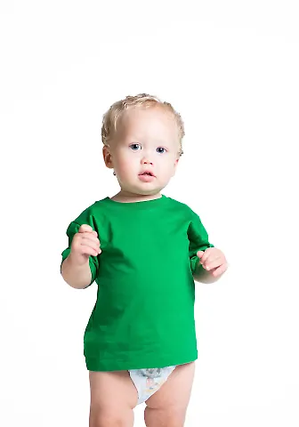 I1085 Cotton Heritage Little Rock Cotton Infant Te Kelly Green front view