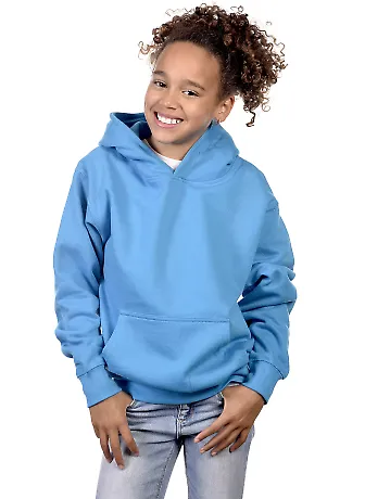 Y2600 Cotton Heritage Tyler Unisex Youth Pullover in Turquoise front view