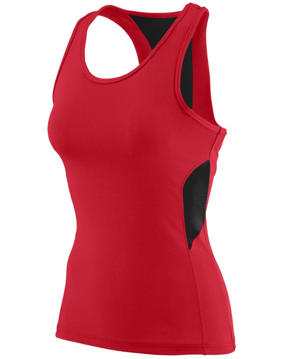 Augusta Sportswear 1282 Women's Inspiration Jersey Red/ Black front view