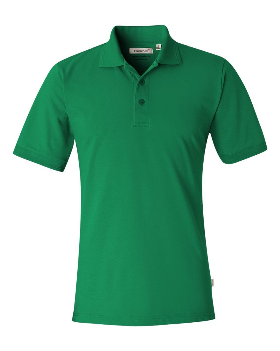 FeatherLite 0330 Platinum Pique Sport Shirt Brilliant Green front view