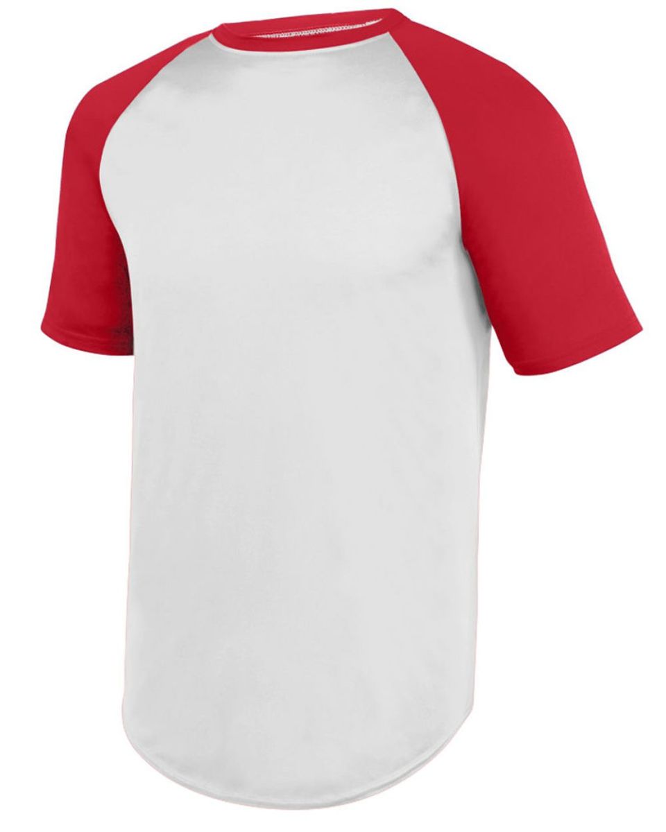 all red baseball jersey