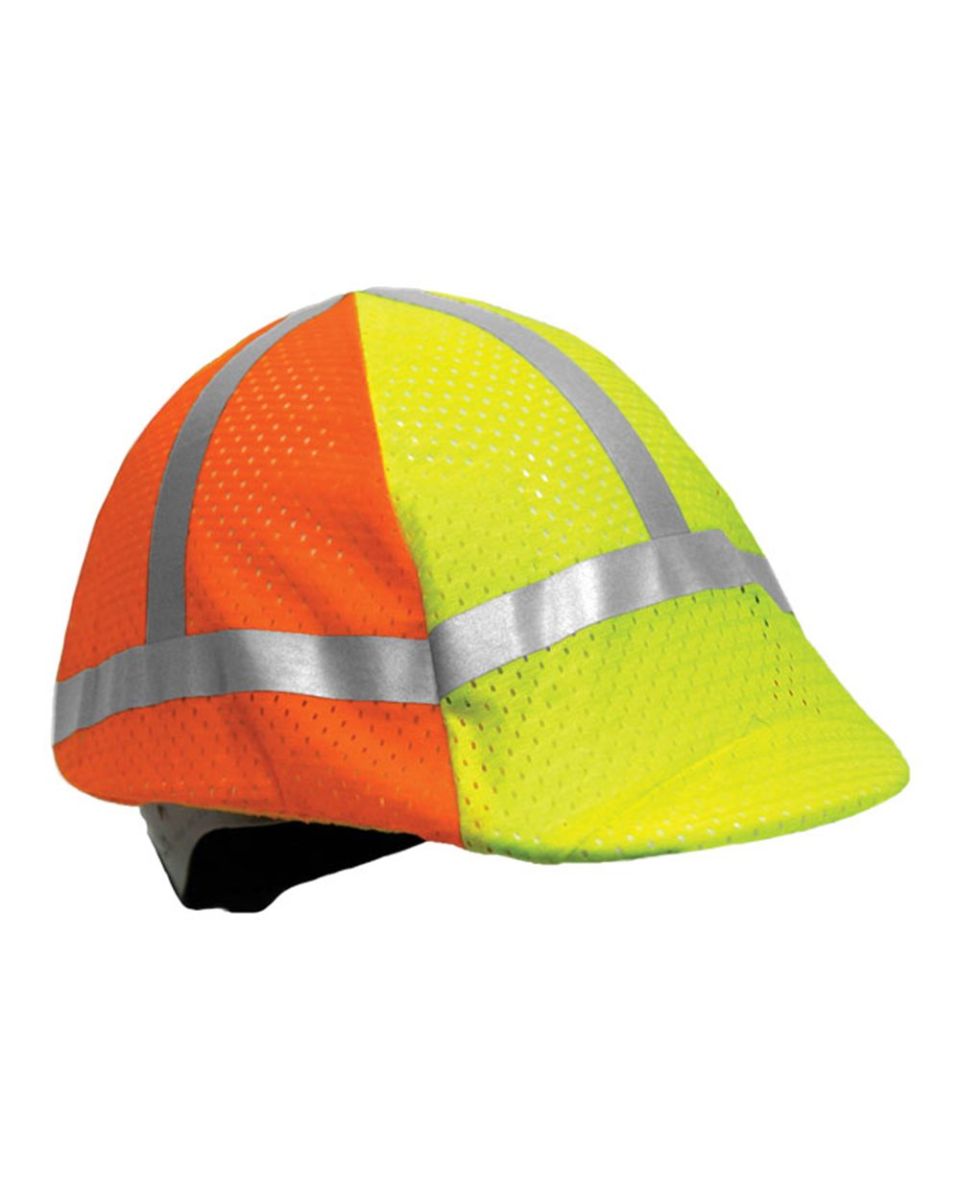 ML Kishigo 2871 Two-Tone Hard Hat Cover Lime/ Orange front view
