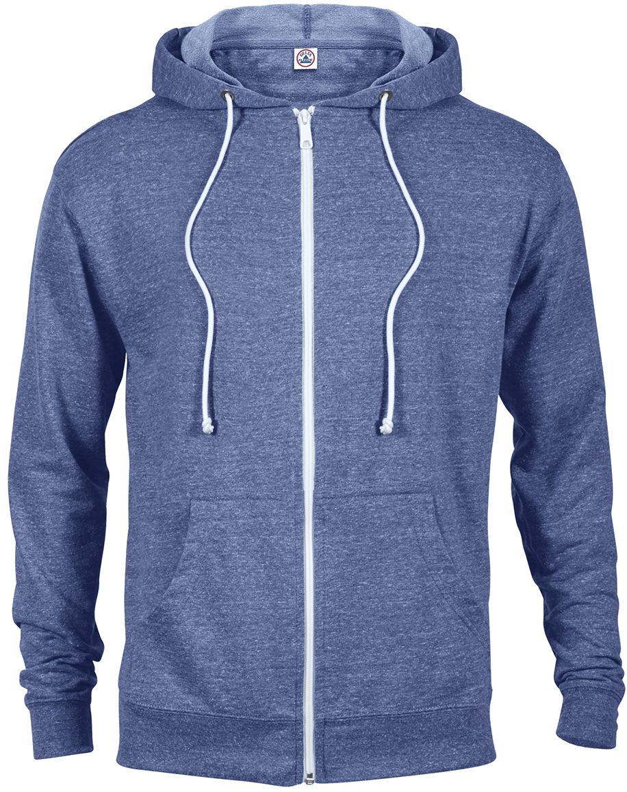 94300 Delta Apparel Adult Unisex Snow Heather French Terry Zip Hoodie