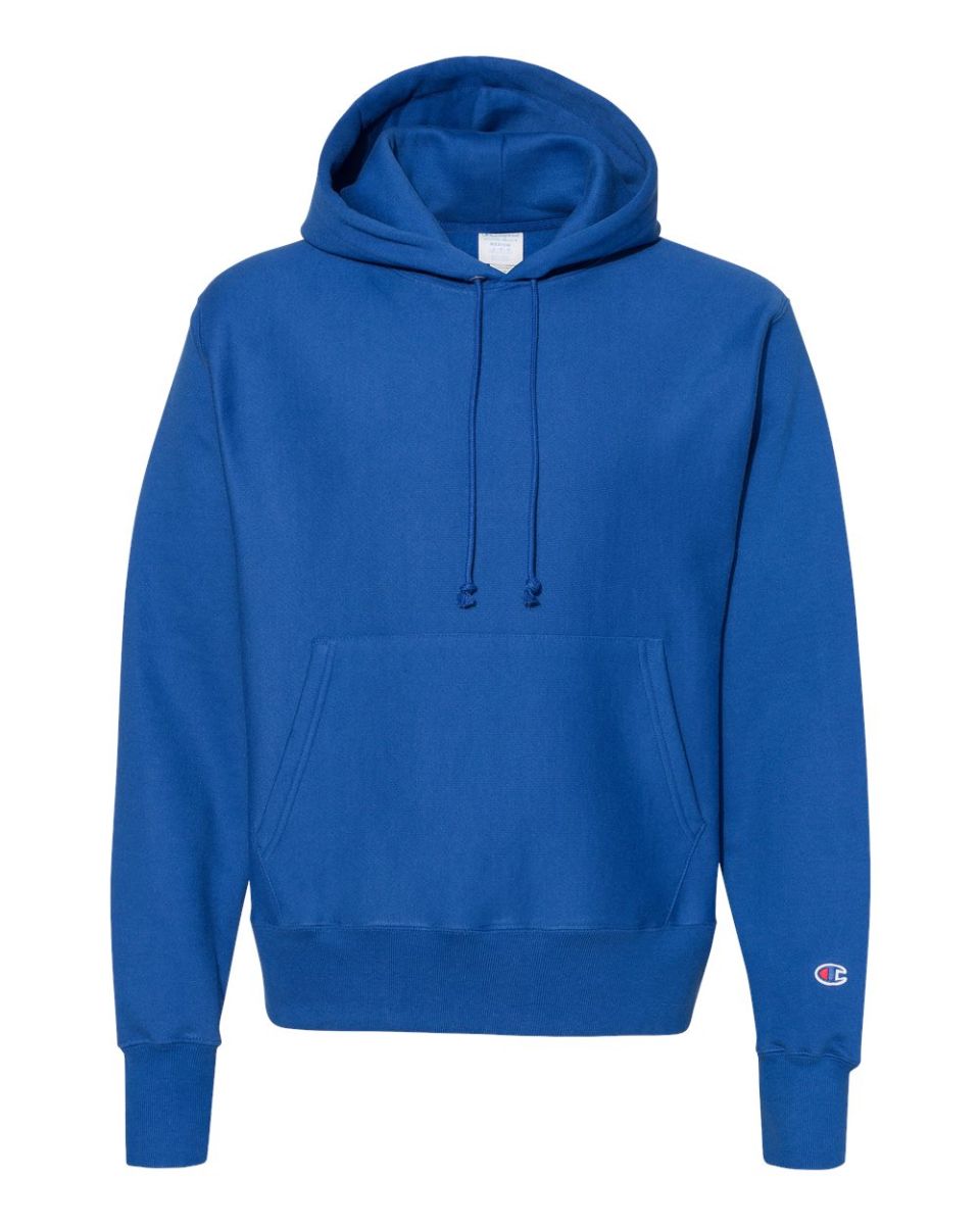 champion reverse weave hoodie blue