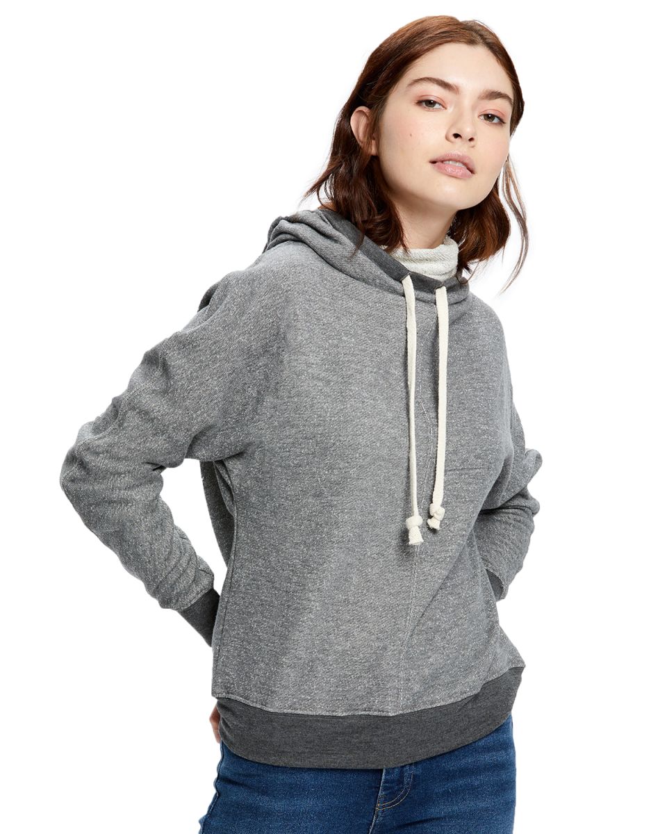US Blanks US897 Unisex Urban Terry Pullover Hoodie TRI GREY front view