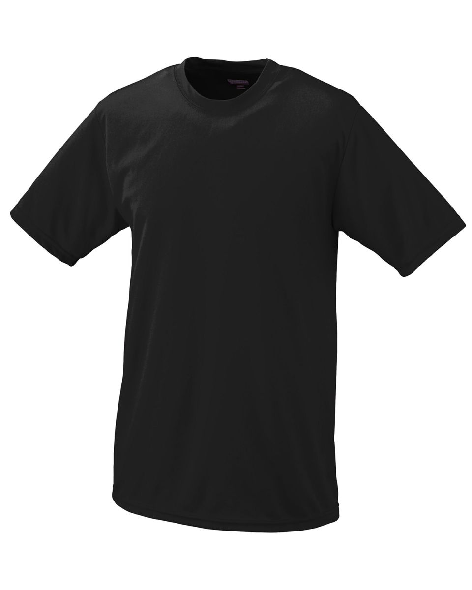 790 Augusta Mens Wicking T-Shirt Black front view