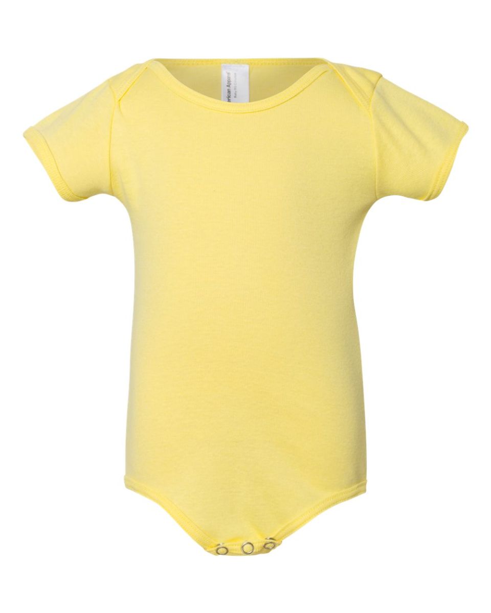 4001W Infant Baby Rib One Piece LEMON front view