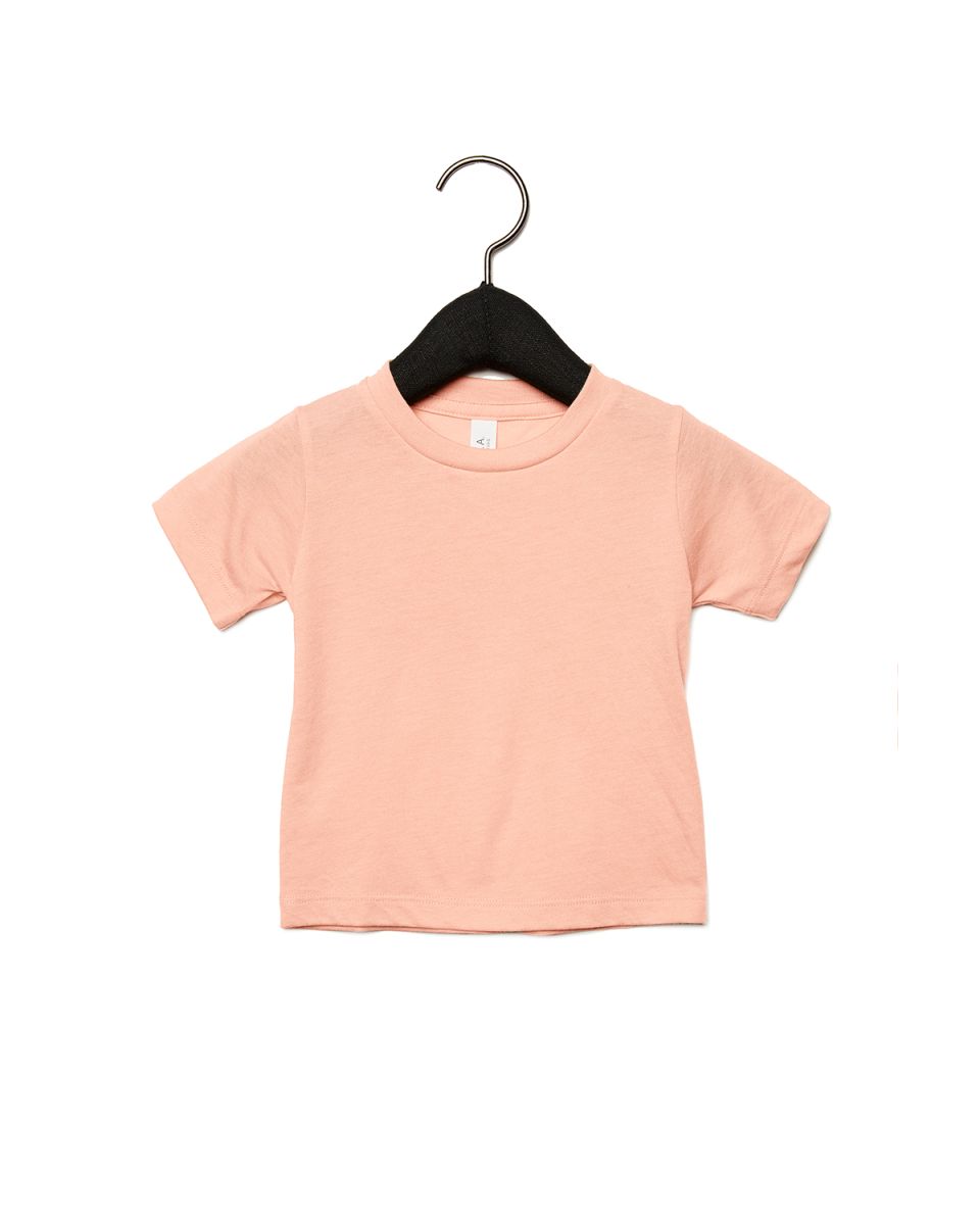 3413B Bella + Canvas Triblend Baby Short Sleeve Te PEACH TRIBLEND front view