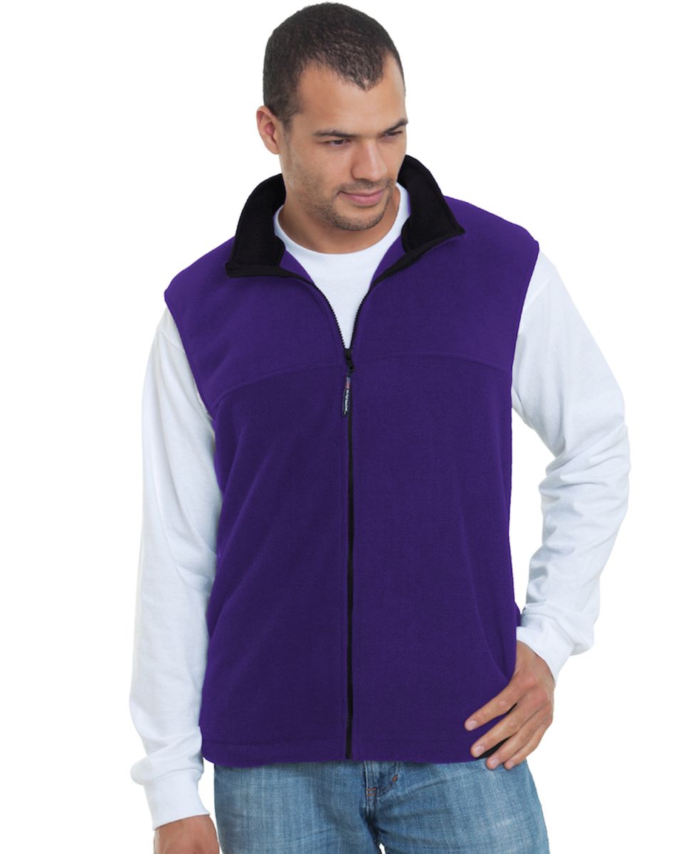 301 1120 Full Zip Fleece Vest Purple front view