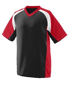 Augusta Sportswear 1536 Youth Nitro Jersey Black/ Red/ White front view