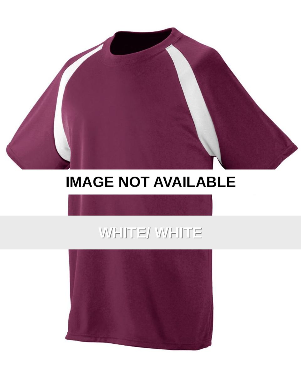 Augusta Sportswear 218 Wicking Color Block Jersey White/ White front view