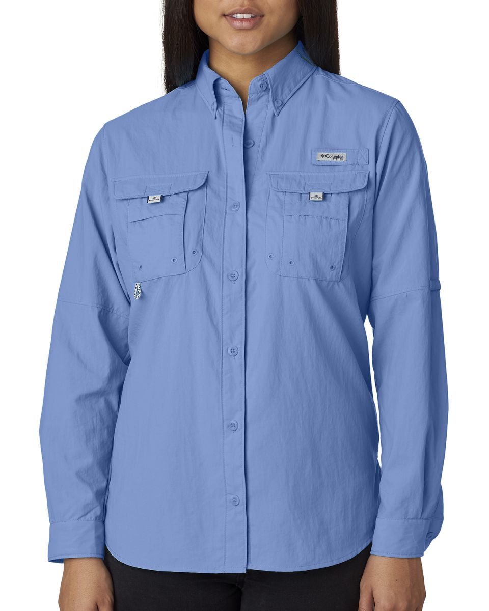 Columbia Sportswear 7314 Ladies' Bahama™ Long-Sl WHITECAP BLUE front view