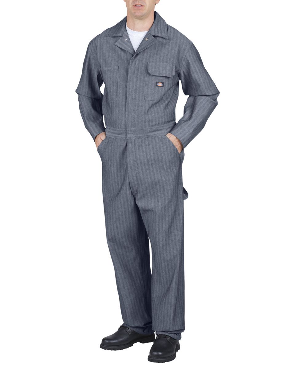Dickies Workwear 48977 Unisex Cotton Coverall - Fi FISHER STRIPE front view