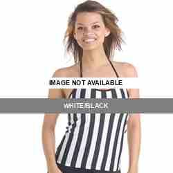 B03 In Your Face Ladies Referee Halter   White/Black front view