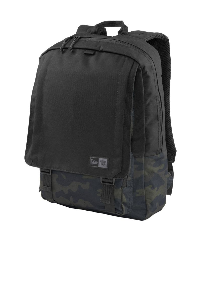 New Era NEB202   Legacy Backpack Black/Myth Cam front view