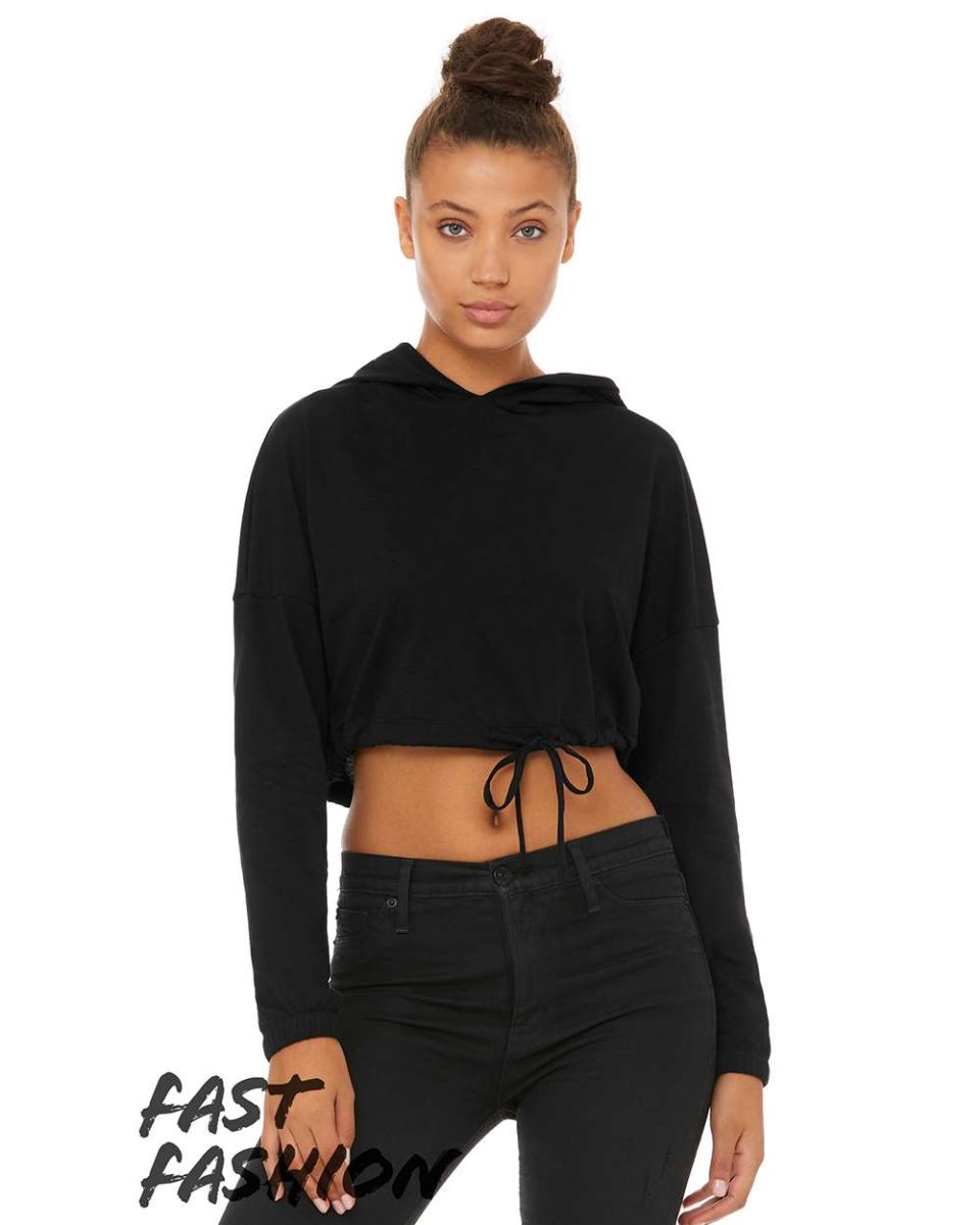 cinched cropped hoodie