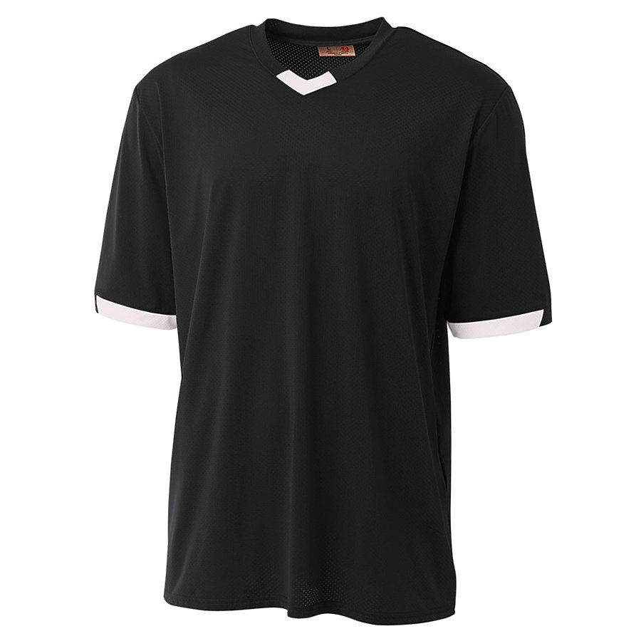A4 Apparel  Youth Stretch Pro Baseball Jersey Black/White front view