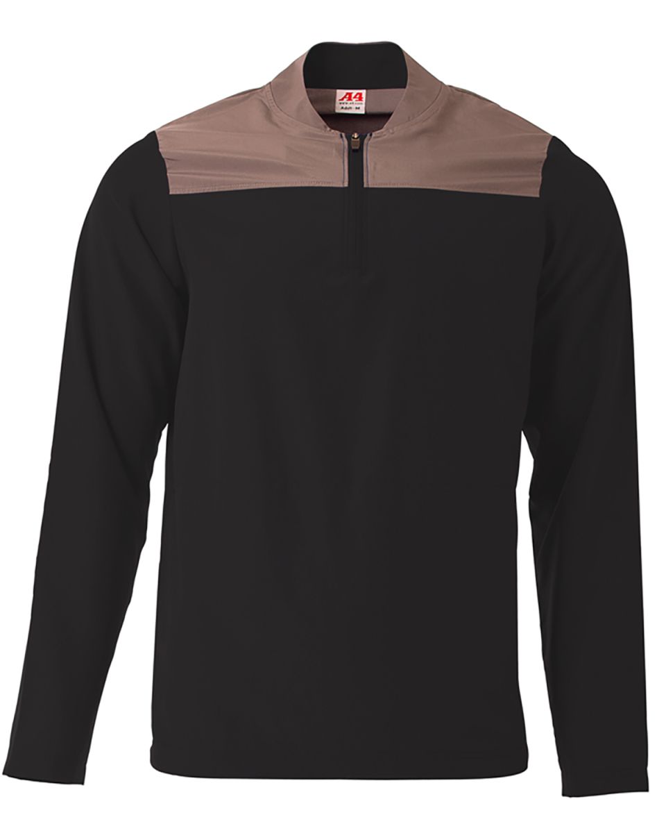 A4 N4014 - The Element 1/4 Zip Black/Graphite front view