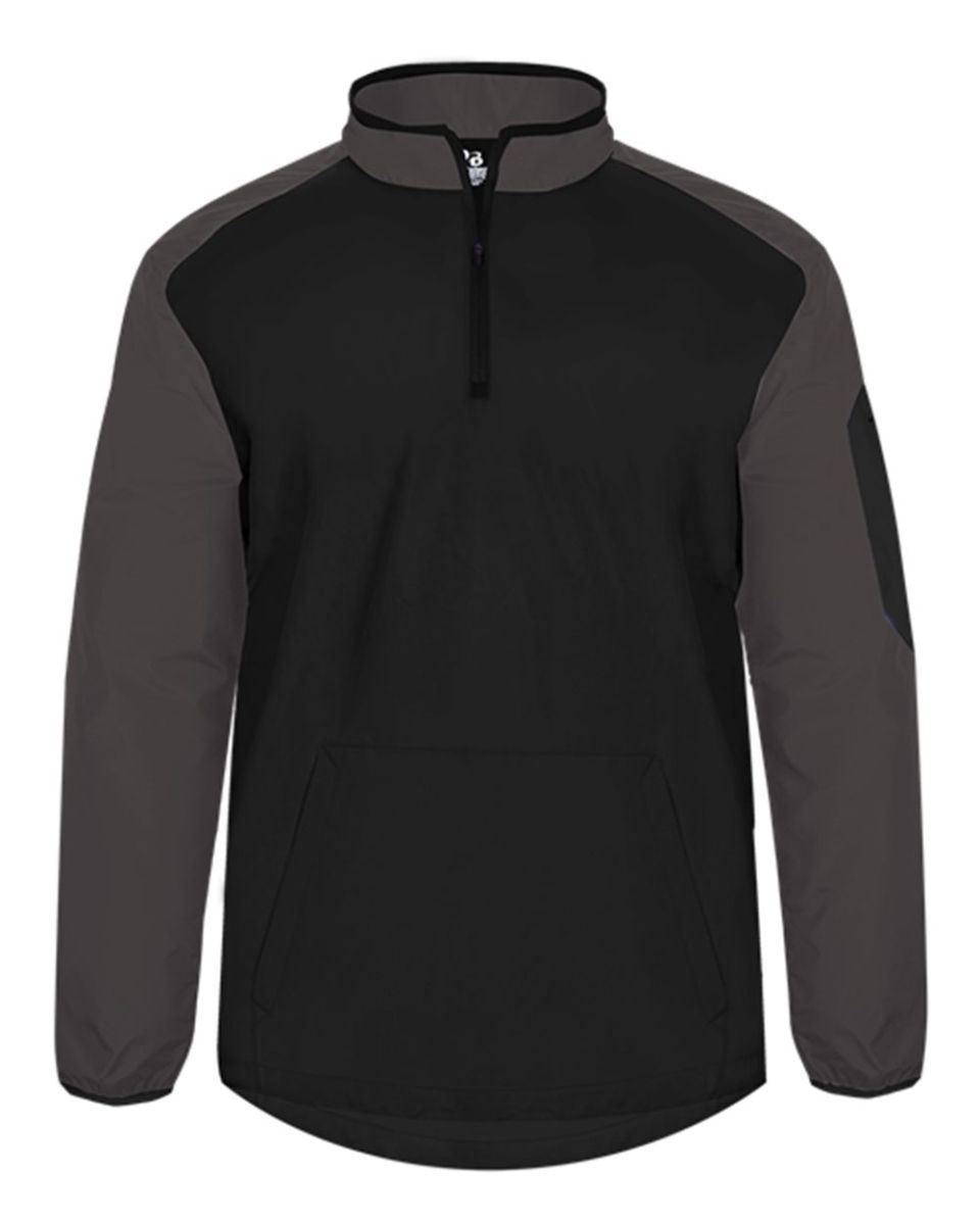 Badger Sportswear 7640 Field Pullover Black/ Graphite front view