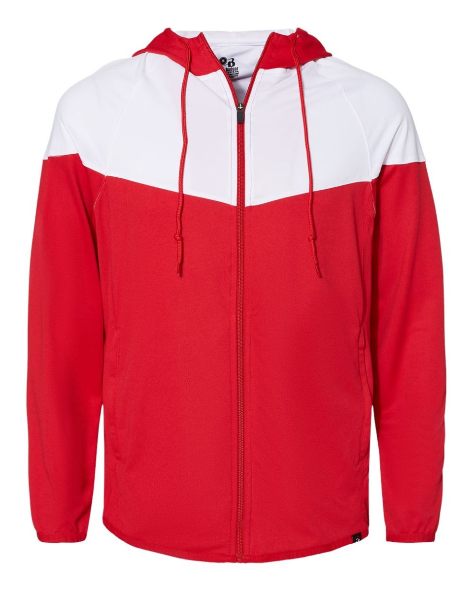 Badger Sportswear 7722 Spirit Outer-Core Jacket Red/ White front view