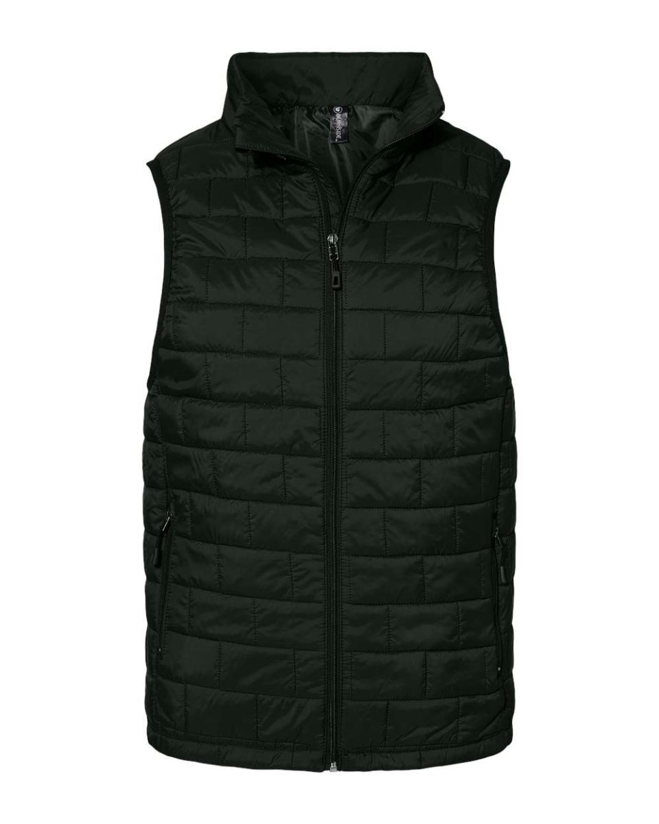 Burnside Clothing 8703 Elemental Puffer Vest Black front view