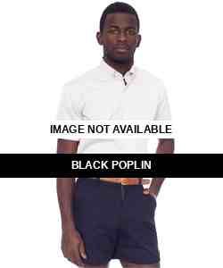 RSACP401S American Apparel Poplin Short Sleeve But Black Poplin front view