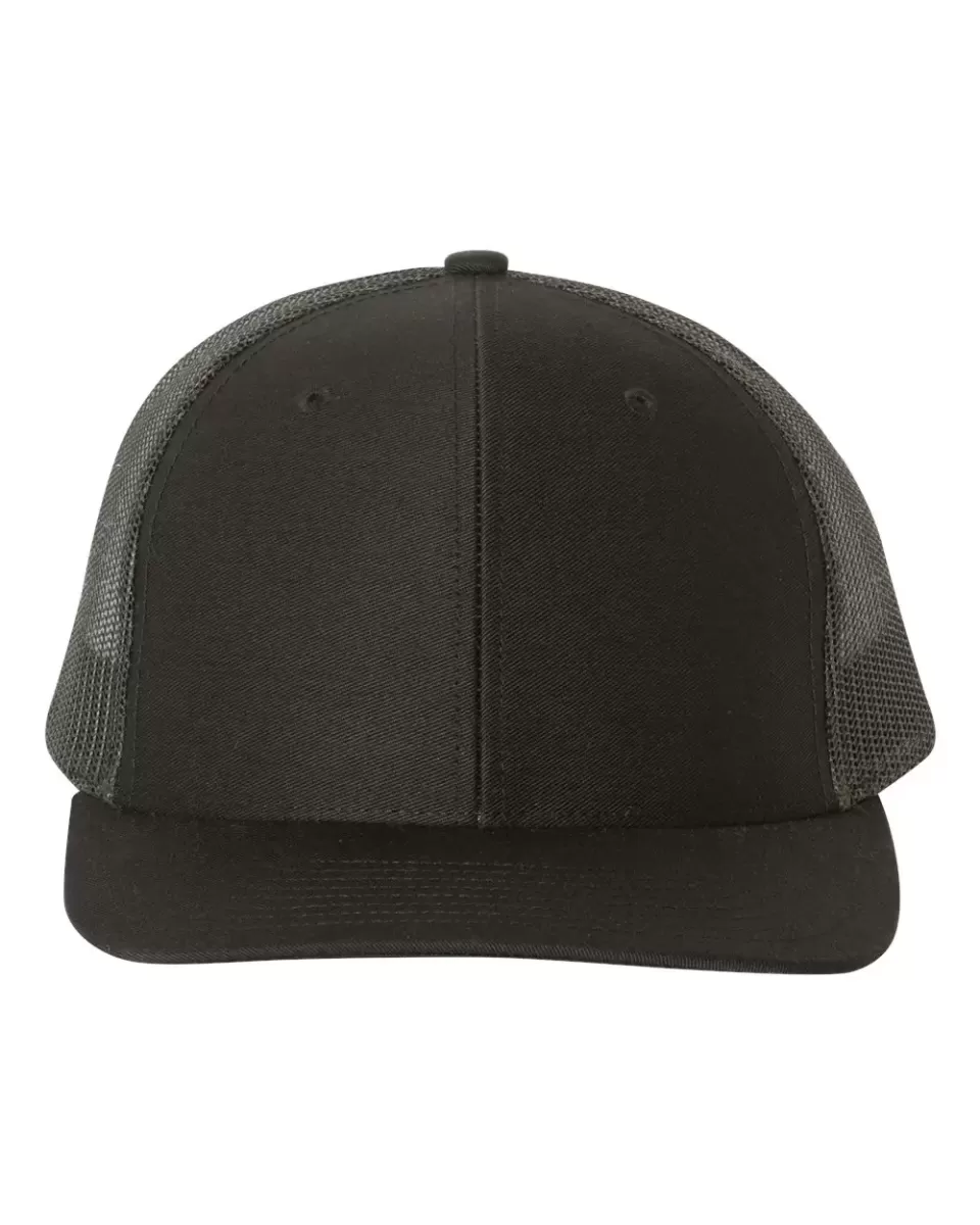 Blank Dark Gray Constructed Flat Bill Snapback Hat Cap Plain Solid Color 