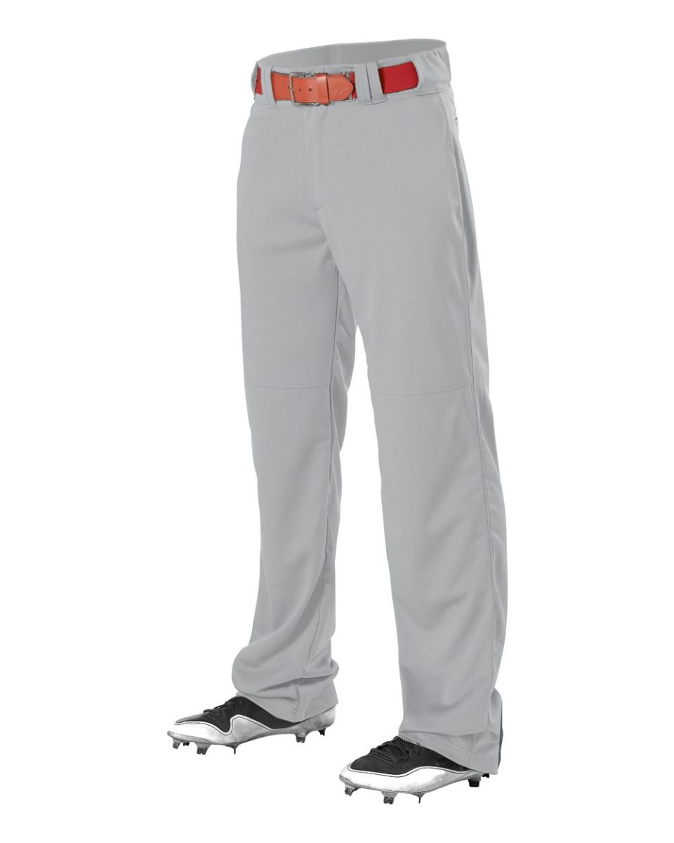 Alleson Athletic A00032 Adjustable Inseam Baseball Grey front view