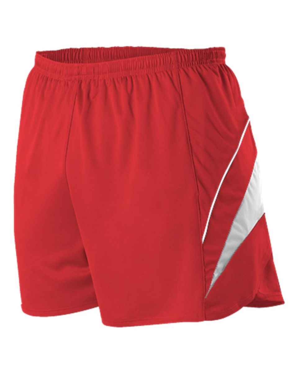 Alleson Athletic R1LFP Loose Fit Track Shorts Red/ White front view