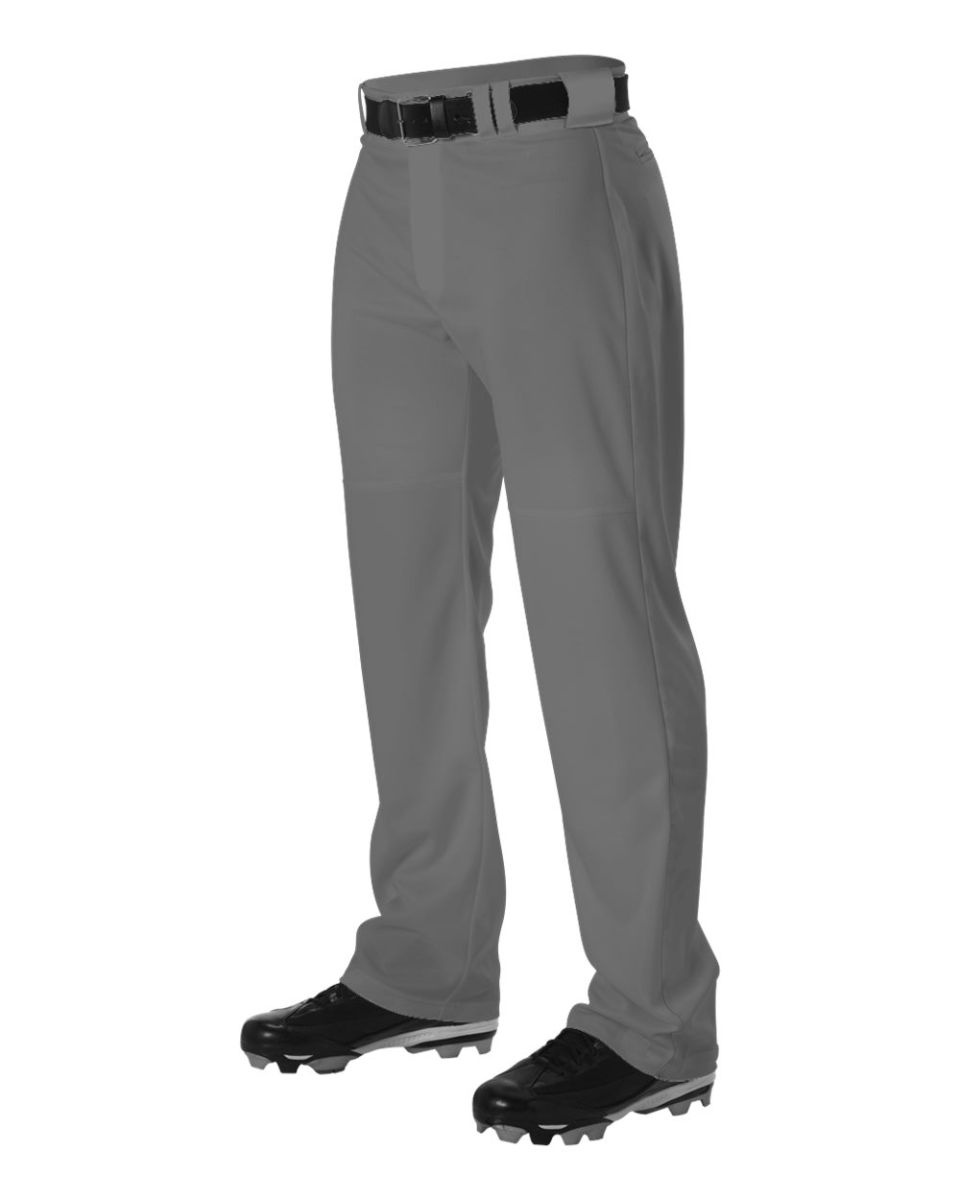 Alleson Athletic PWRPP Warp Knit Wide Leg Baseball Charcoal front view