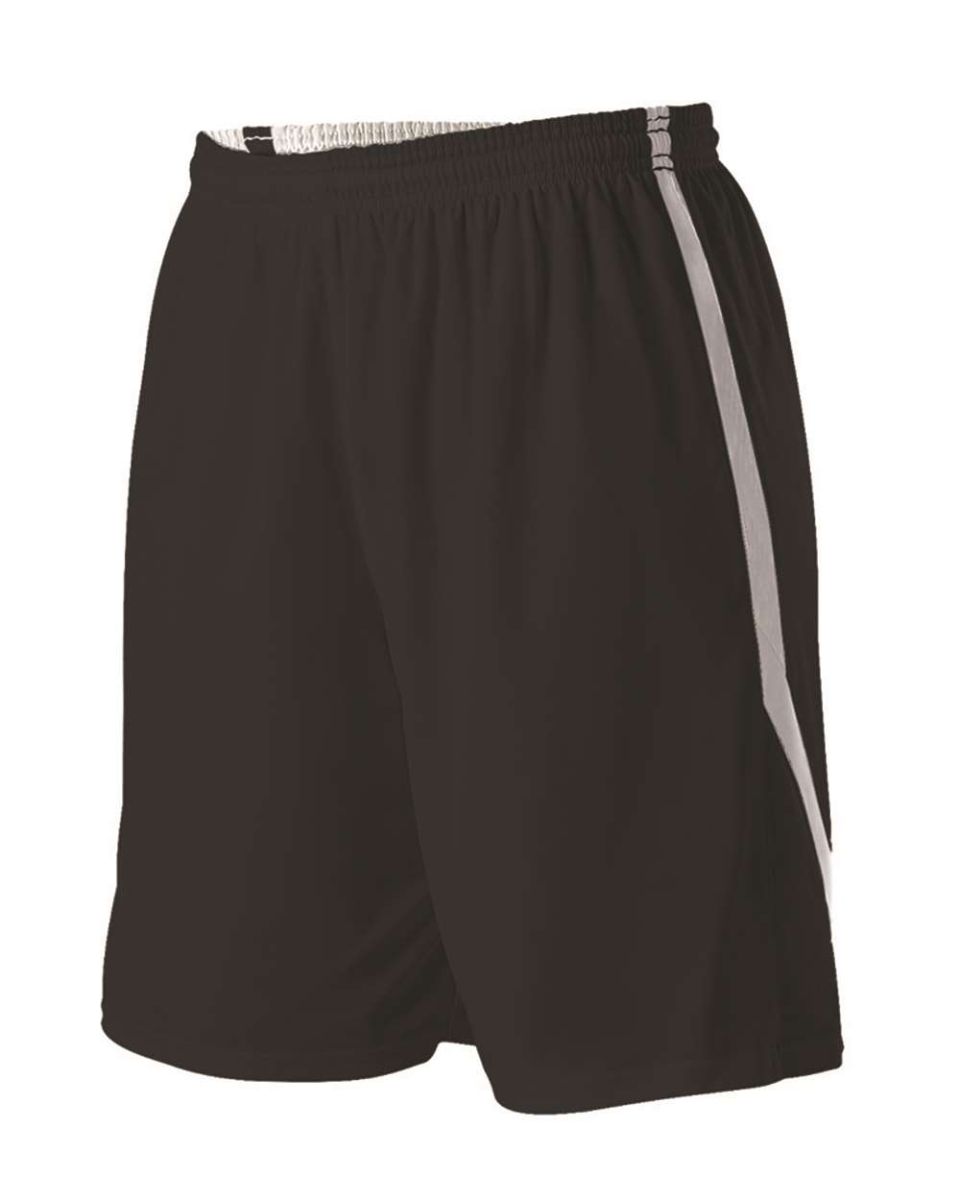 Alleson Athletic 531PRWY Girls' Reversible Basketb Black/ White front view