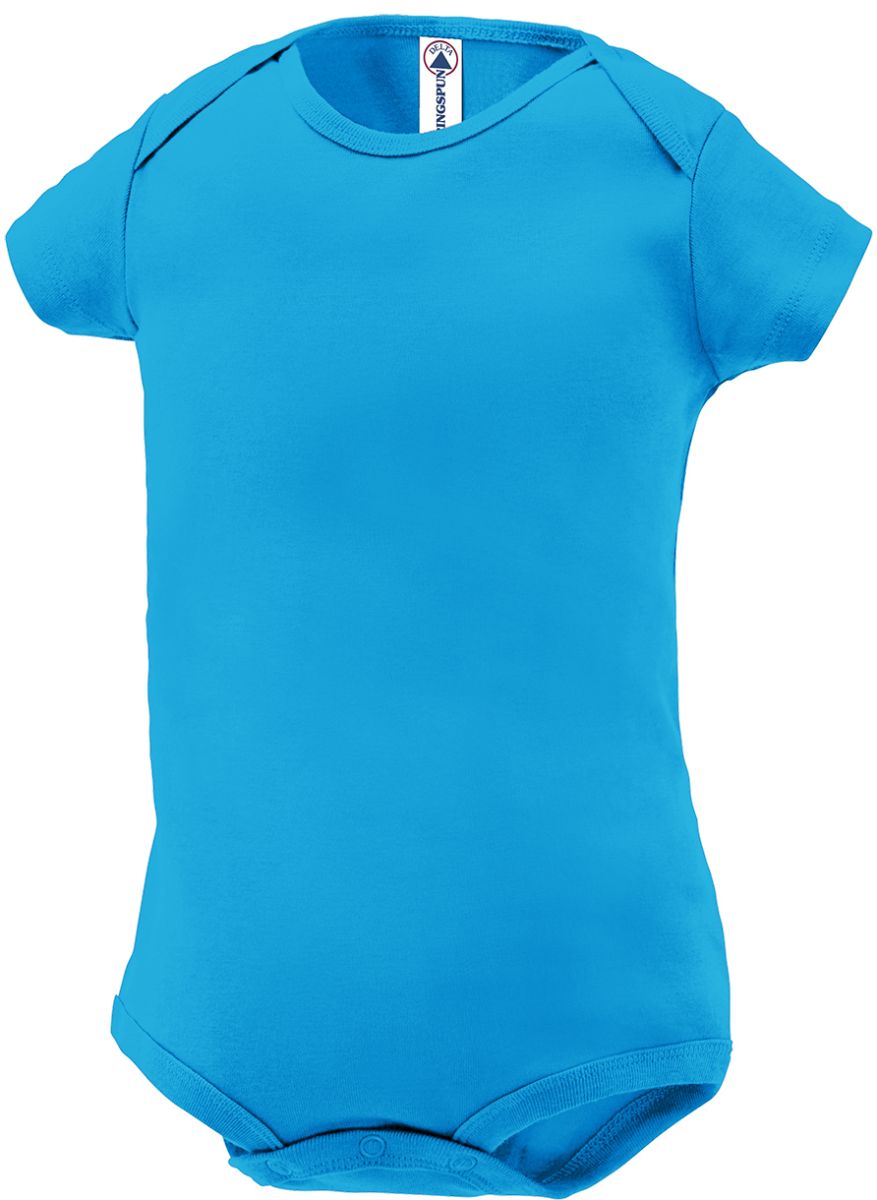 Delta Apparel 9500 Infants 5.8 oz. Rib Snap Tee Turquoise front view
