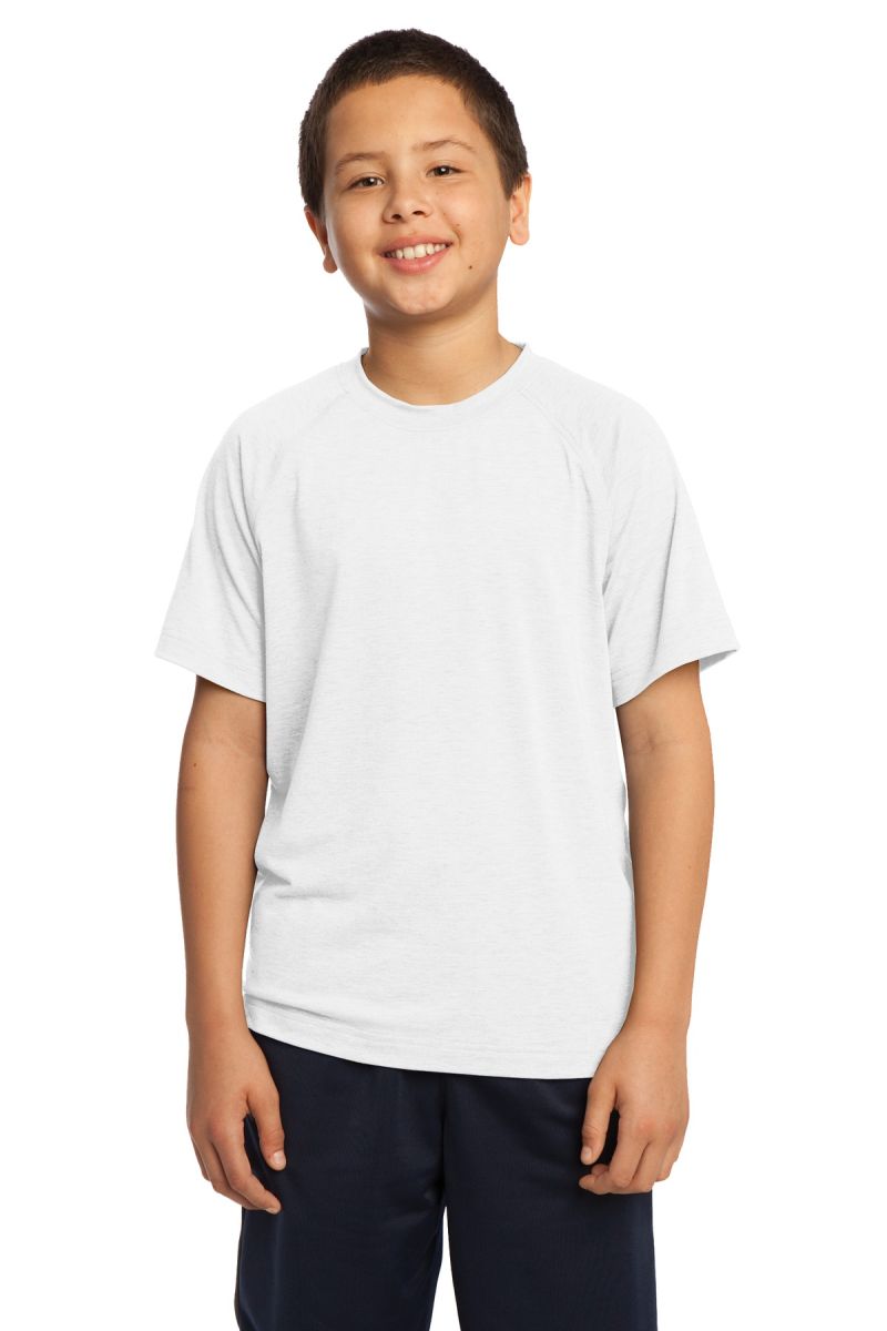 Sport Tek Youth Ultimate Performance Crew YST700 White front view