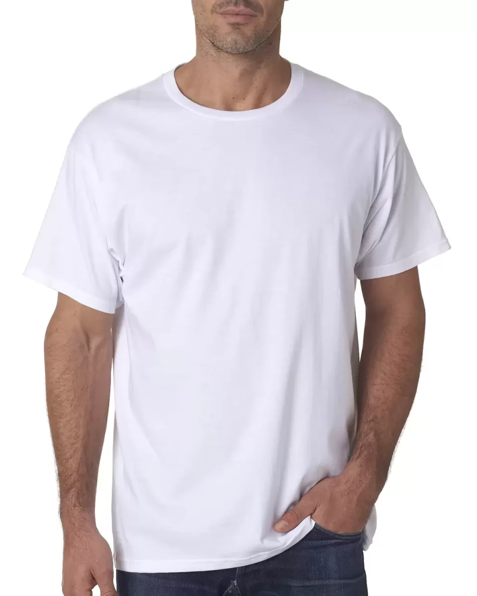 B5000 Bayside Adult Jersey Cotton Tee White front view