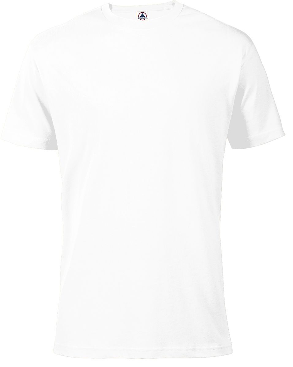 DELTA APPAREL 116535 ADULT S/S TEE WHITE front view