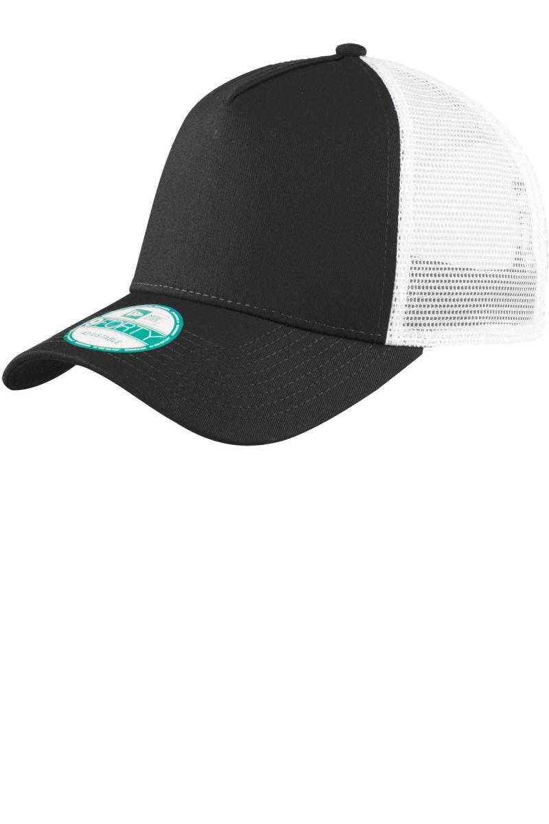 trucker cap black white