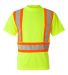 ML Kishigo 9120-9121 Class 2 T-Shirt with Flat Stitch Self-Fabric Panels Lime front view