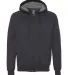 Hanes HN280 Nano Full Zip Hooded Sweatshirt Vintage Black front view